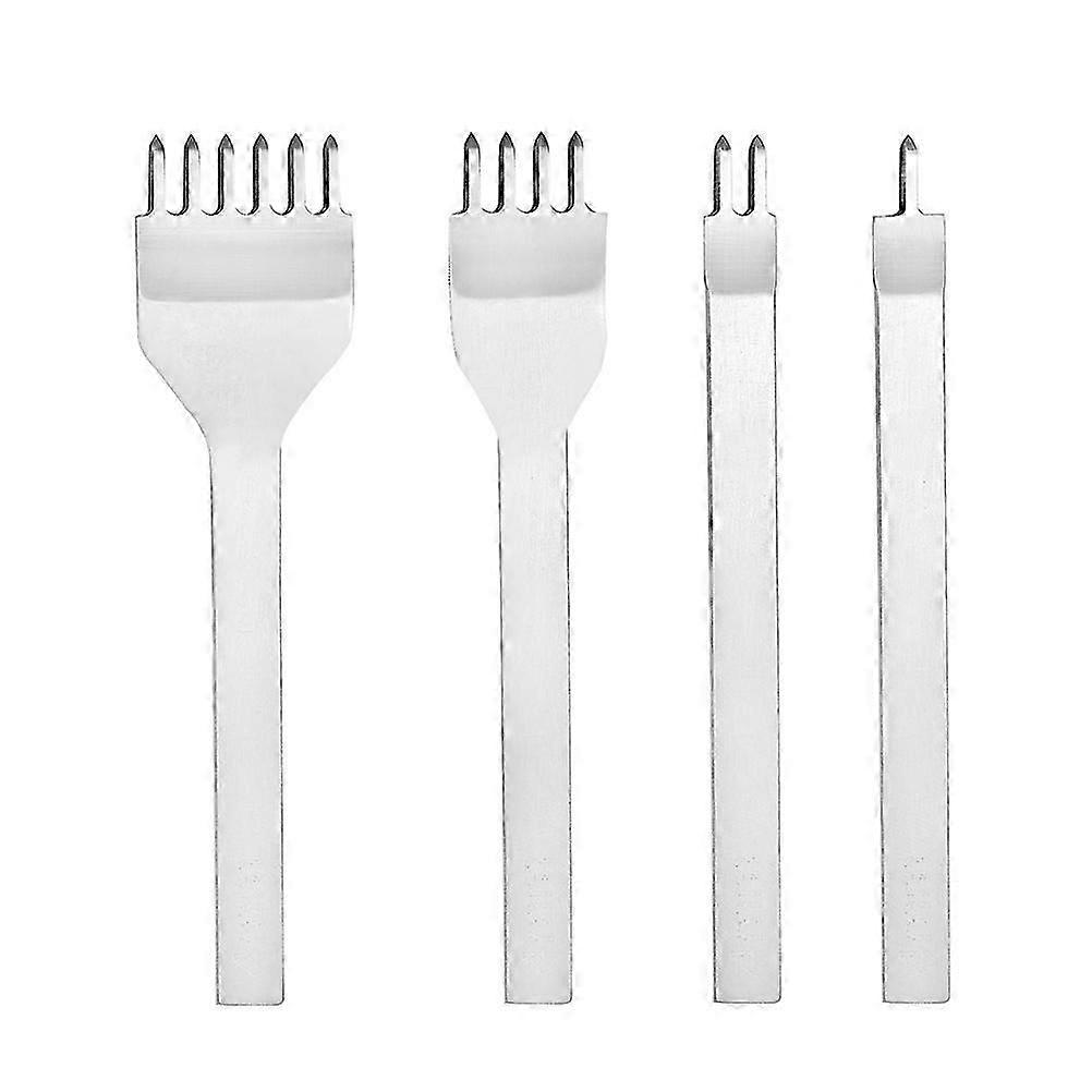 Multi-Prong Punch Set For Leather Craft, High Speed Steel Chisel With Tough Structure And Fine Resistance To Abrasion And Impact, For Quick And Neat