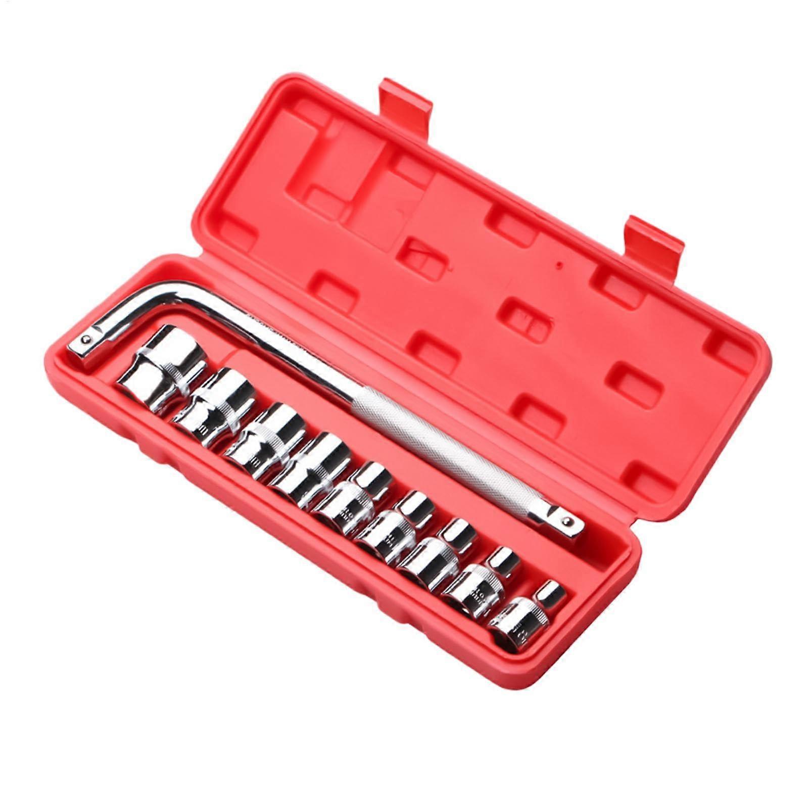 1/2' 10 Piece Mechanic Socket Set Quick Release Ratchet Mechanic Hand Tool Socket Adapter for Car Bike