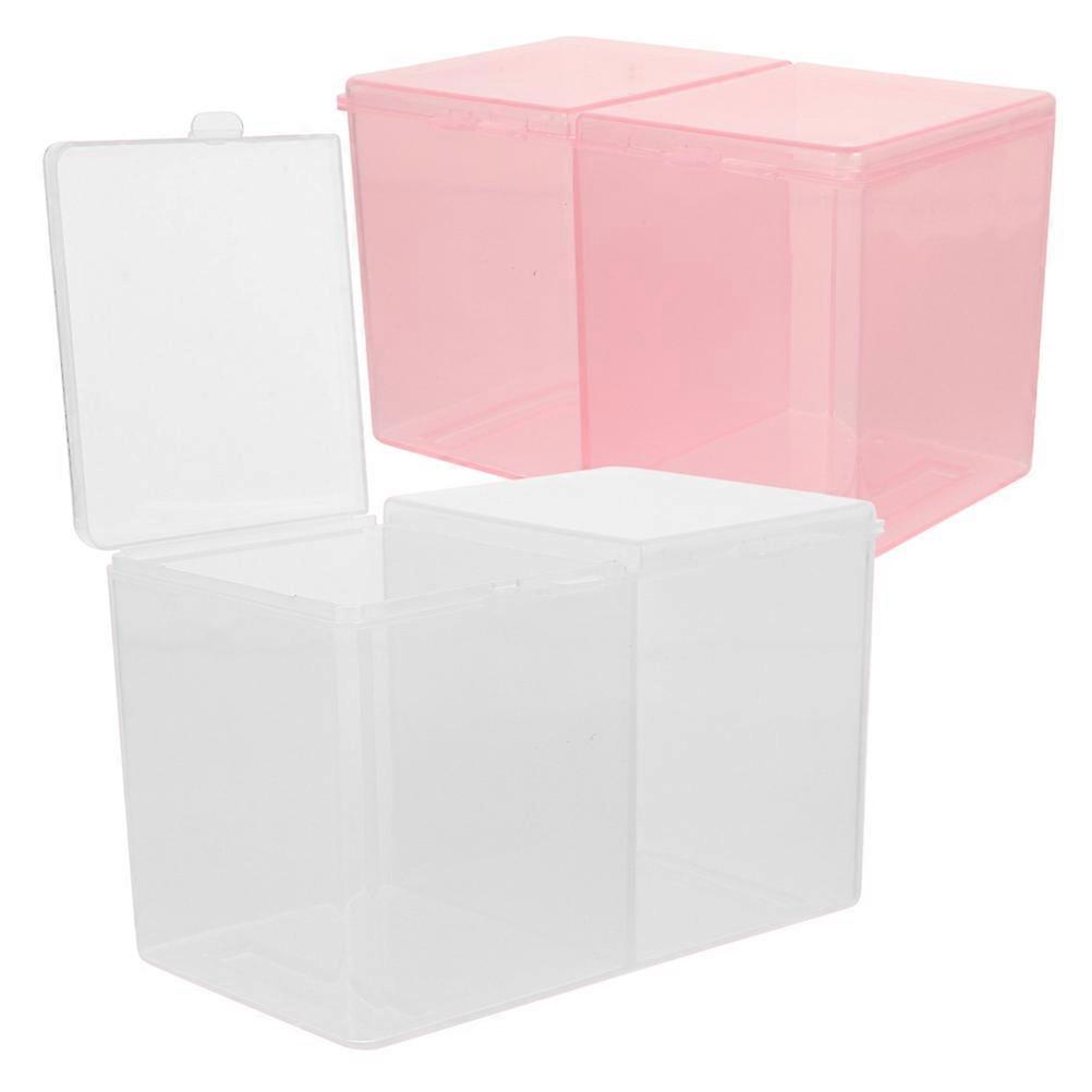 Boules de coton organisateur Prévention de la saleté Protection contre l’humidité Table de vanité rectangulaire transparente 2Pcs