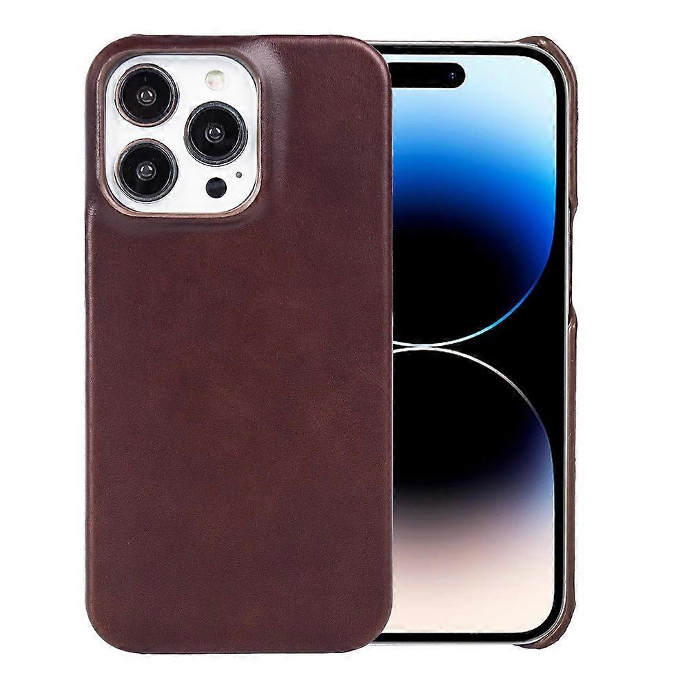 Case For Iphone 13 Brown Leather No3574