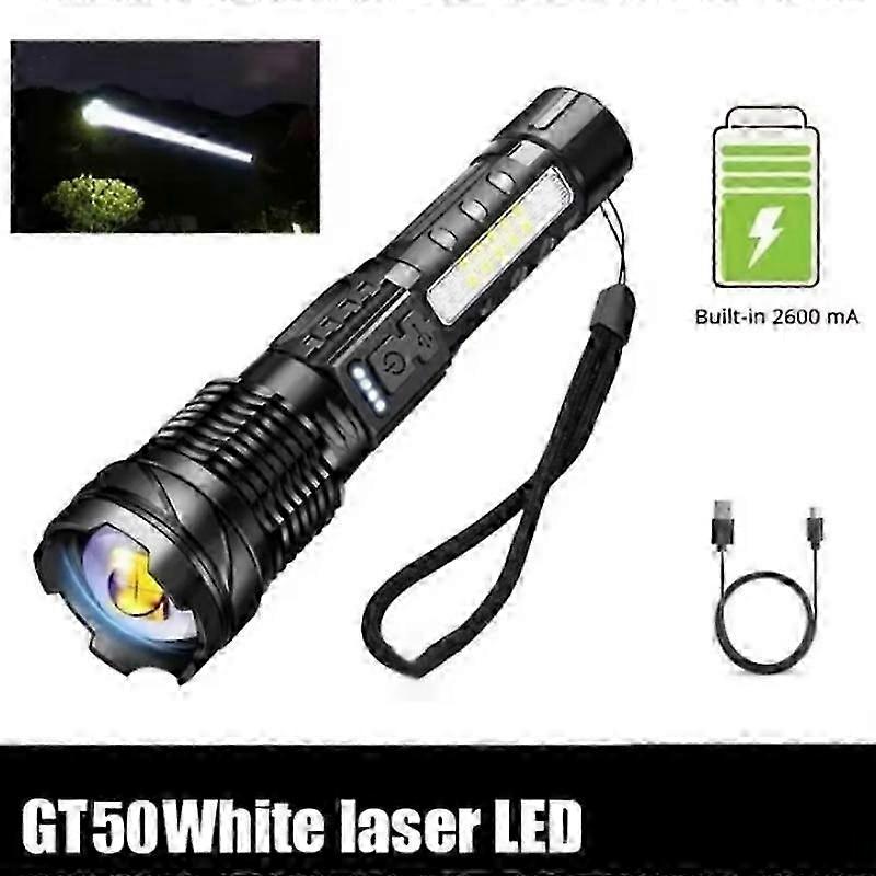 High Strong Power Led Flashlights USB Rechargeable Tactical Light Emergency Spotlights Telescopic Jetbeam Built-in Battery Torch