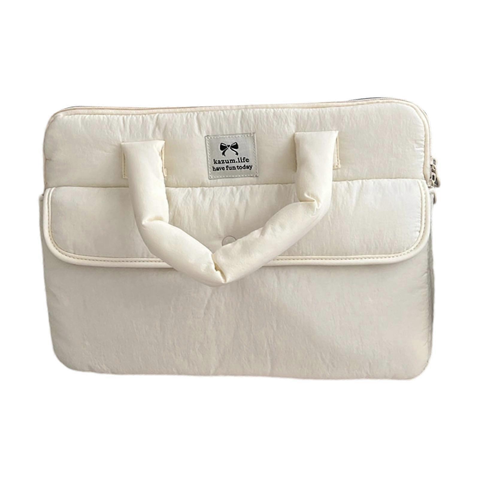 Shockproof Laptop Organizers Soft Lined Protective Case Fabric for 11 13 14 15 15.6inch With Convenient Handle  White 15 to 15.6 inches