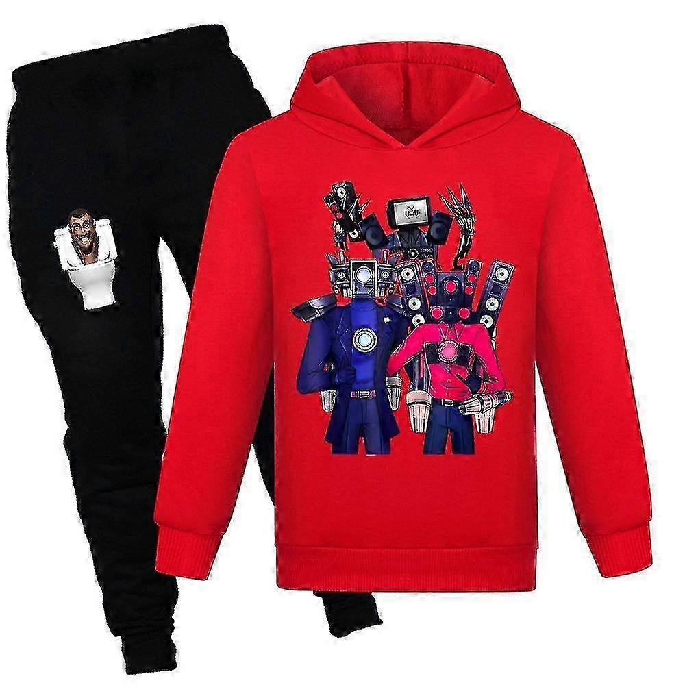 Dzieci Skibidi Toaleta Sweter Bluzy I Spodnie Dresowe 2-częściowy Zestaw Strój Jogging Dres Zestaw Bluz Dla Chłopców Dziewcząt NL