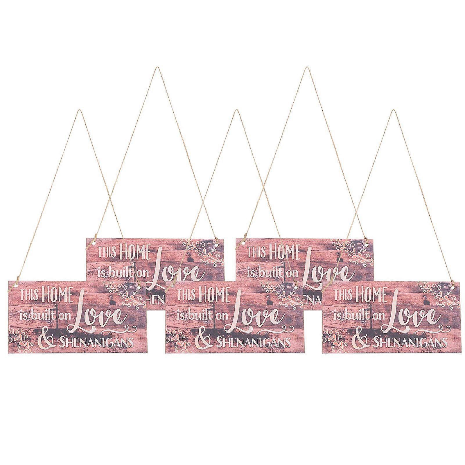2025 Latest Model 5 Sets Wooden Hanging Sign Board Pastoral Style Shop