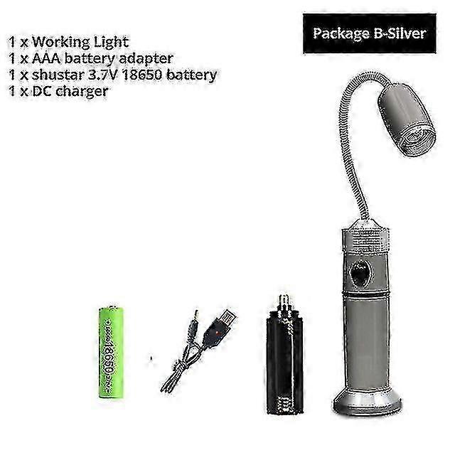 Rechargeable LED Flashlight Flexible Work Light Barbecue Illumination with 3 Lighting Modes, Zoom Function, Waterproof Design, Suitable for 