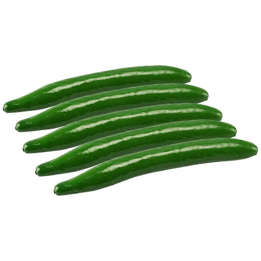Creative Cucumber Foam Food Shop Decors For Christmas Decorations Green 9.4×1.2×1.2in Learning Tool 5Set