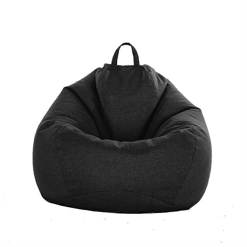 Bean Bag Cover for Adults and Teenagers with Plush Toy Storage, Fluffy Sofa Cover in Black, XXXL Size, Without Filling