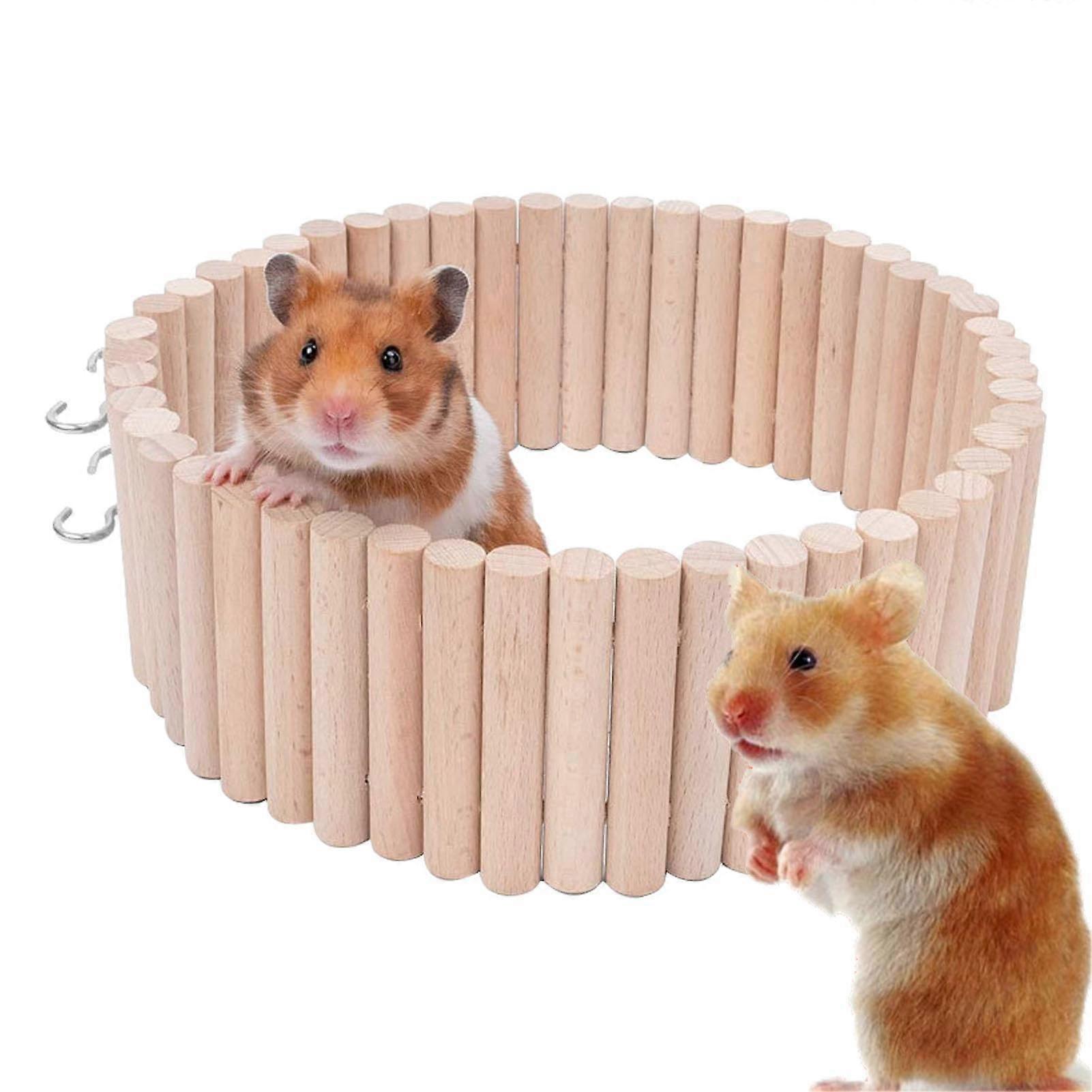 Hamster Climbing Ladder 2-in-1 Wooden Chew Toy and Cage Accessory, 40cm Long, 8cm Wide, Safe for Hamsters and Mice