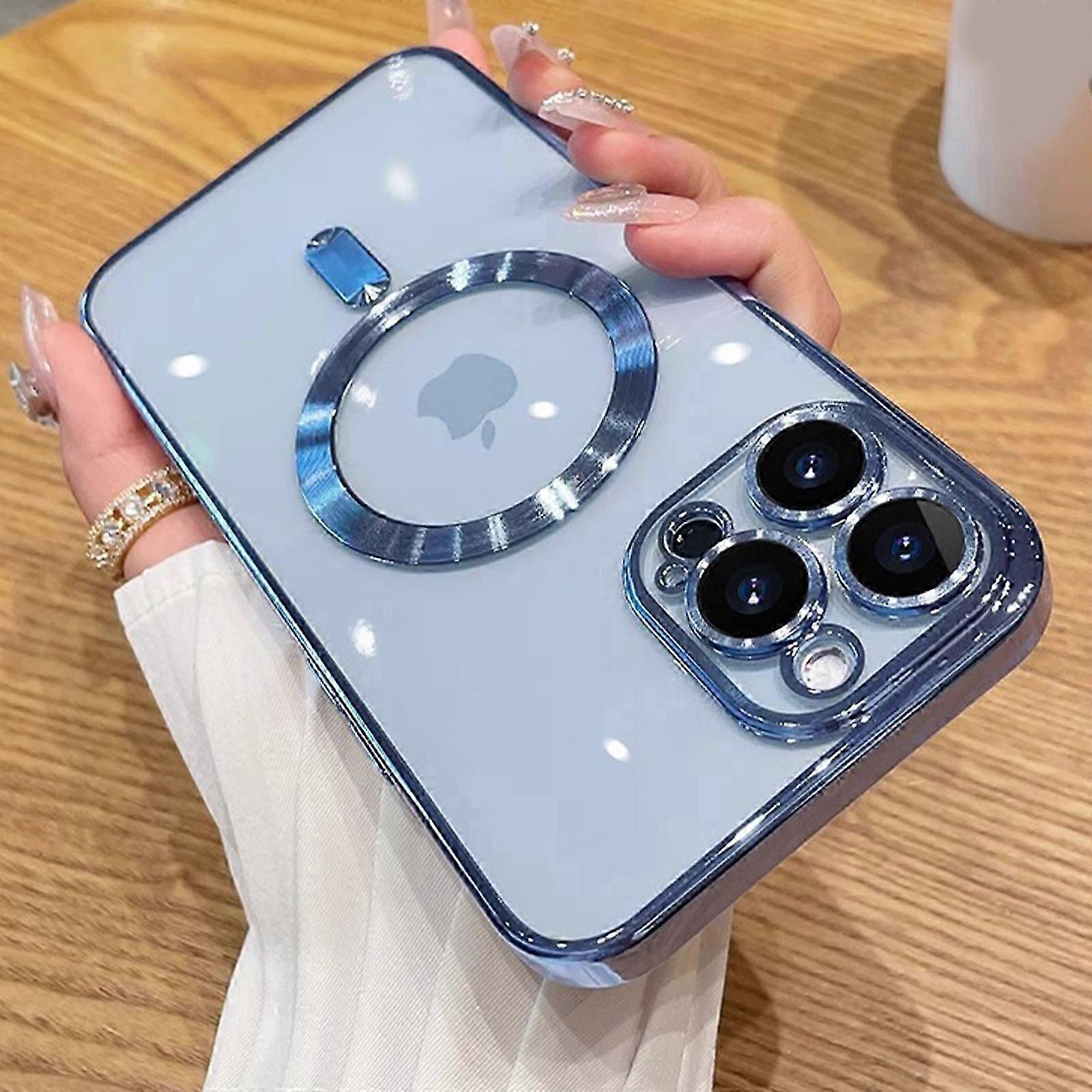 for iPhone 15 Pro Max/ 15 Ultra Case with Integrated Camera Lens Protector, Compatible with MagSafe Crystal Clear Case