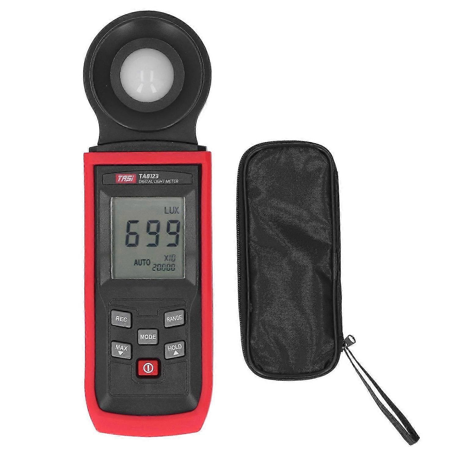 Digital Illuminance Light Meter High Accuracy 0200000 Measurement Range Lx Meter with LCD Display Black