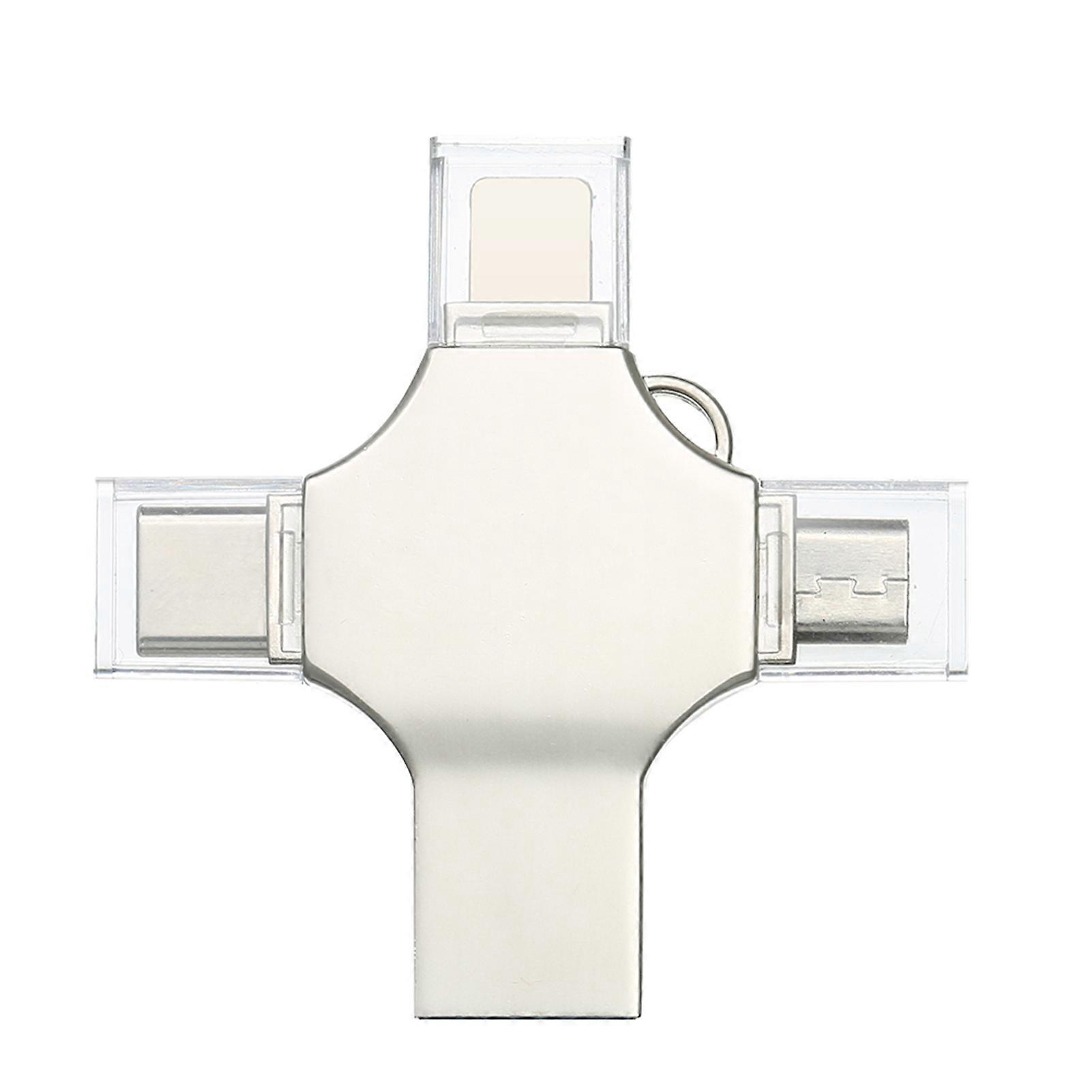 16GB 4-in-1 metal USB Flash drive Mobile phone computer dual-use Mini USB flash drive Support Type-C  USB iOS devices