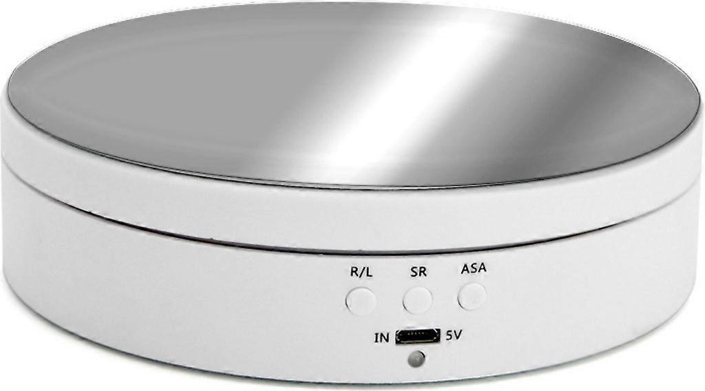 Electric Rotating Turntable Round Display Stand Smart Charging - White