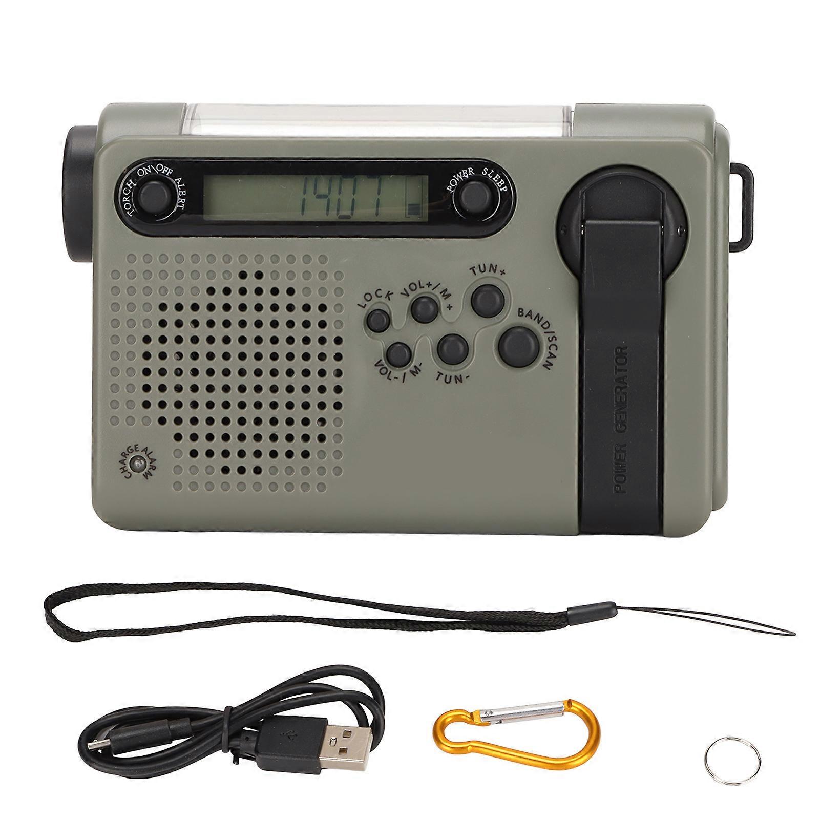 Emergency Radio Portable SOS Alarm Large Memory Capacity FM AM SW Solar Charging Full Band Radio
