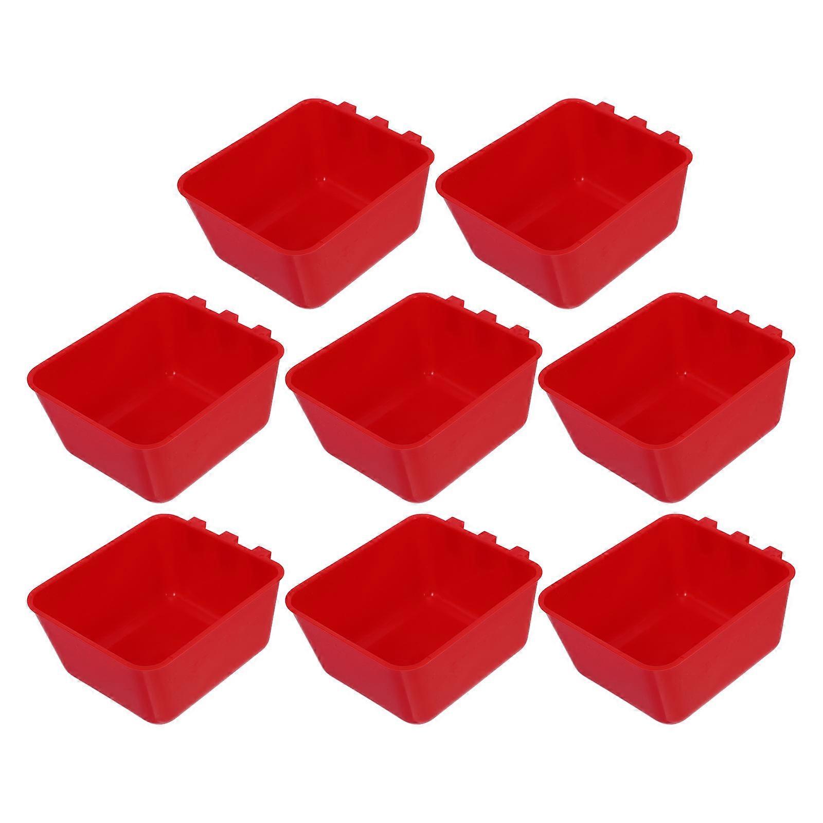 Feeder For Cage Bird Feeder Red 4.6×3.7×2.3in Prevents Tipping 8Pcs