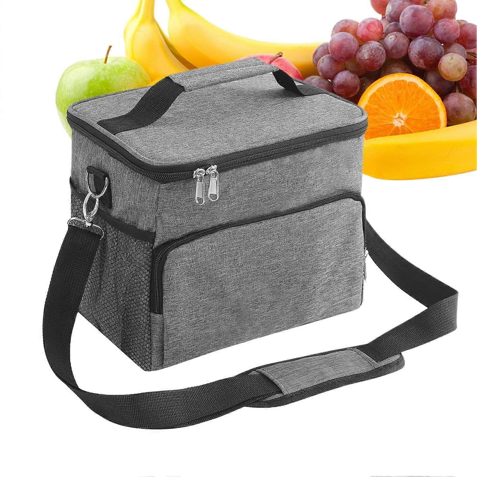 Kühltasche - Isolierte Lunchbag Für Kinder, Frauen & Erwachsene | Wiederverwendbare Wasserdichte Thermische Tasche In Grau