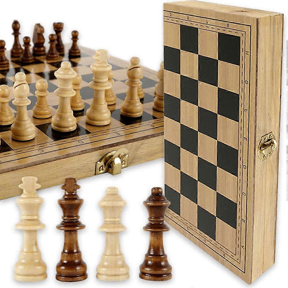 Wooden Chess Game Chess Board Foldable Travel Chess Board Family Travel Gift for Children and Adults