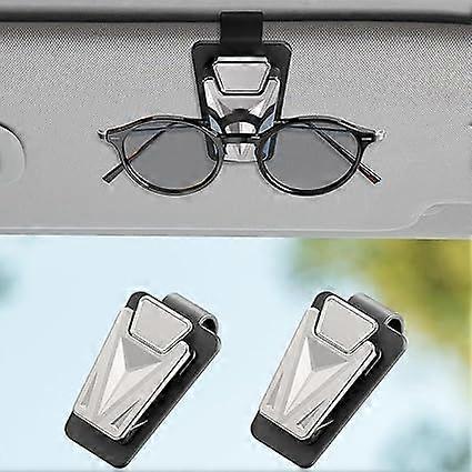 2 Pacotes de Suportes para Óculos de Sol para Viseira de Carro, Snap On Clipe de Suportes para Óculos de Sol de Carro, Acessórios para Viseira de Carro para a Maioria dos Óculos