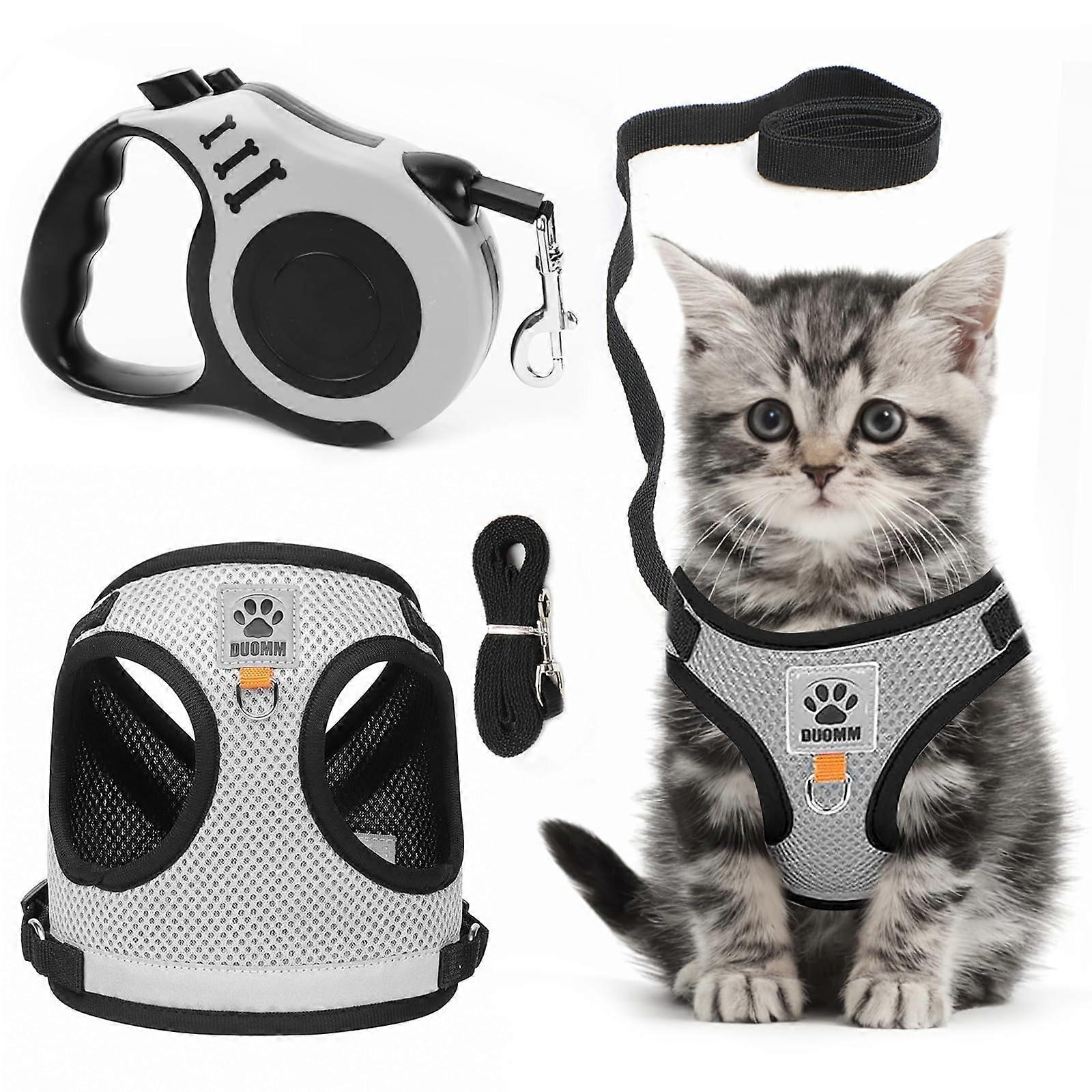 Cat Harness and Cat Lead Set Escape Proof Adjustable Soft Breathable Harness for Cats Size S 5m 16.4ft