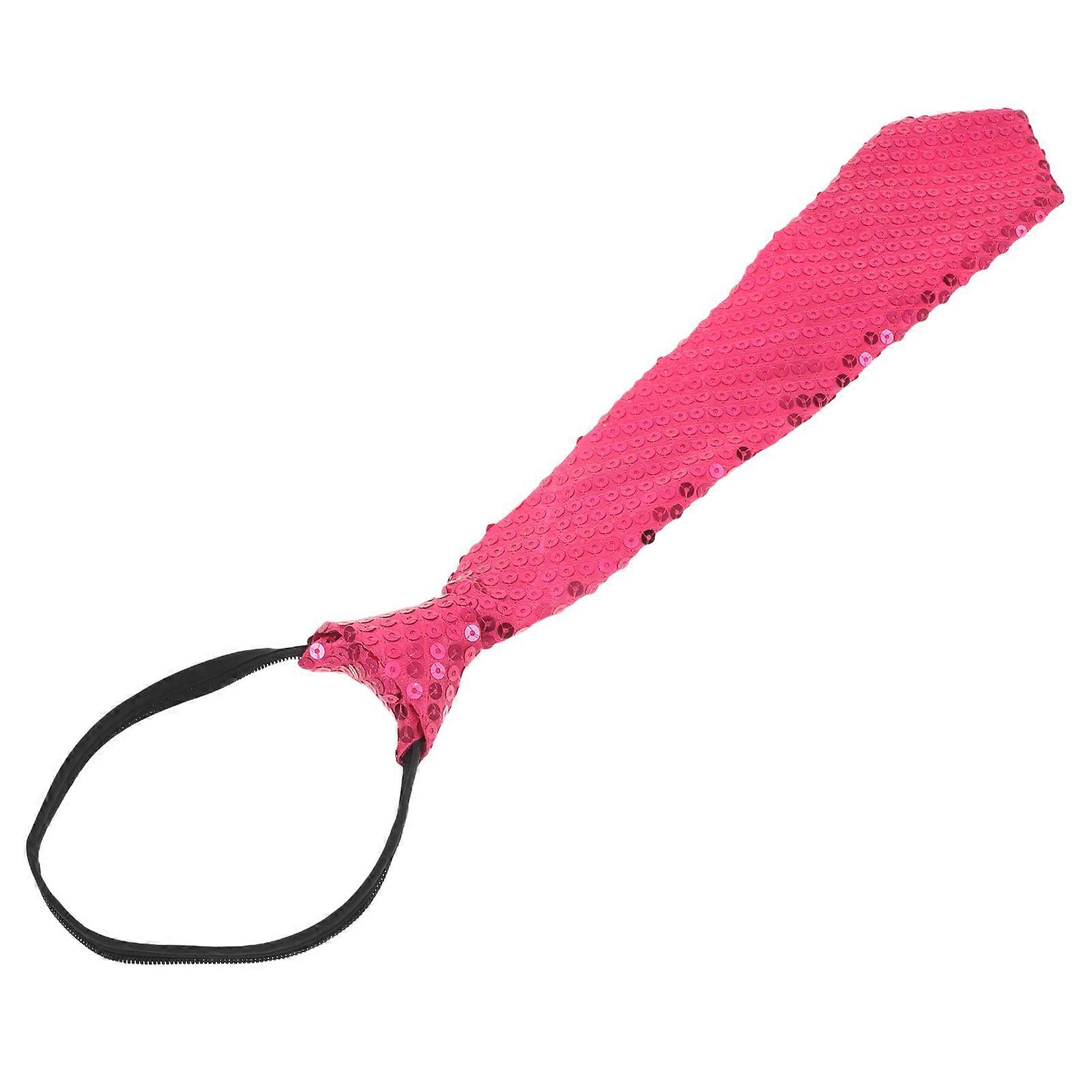 Glitter Ties For Men Rosy Sequin Tie Stage Performances Street Dance Unique Design 35.00X7.50X2.50CM 1Pack