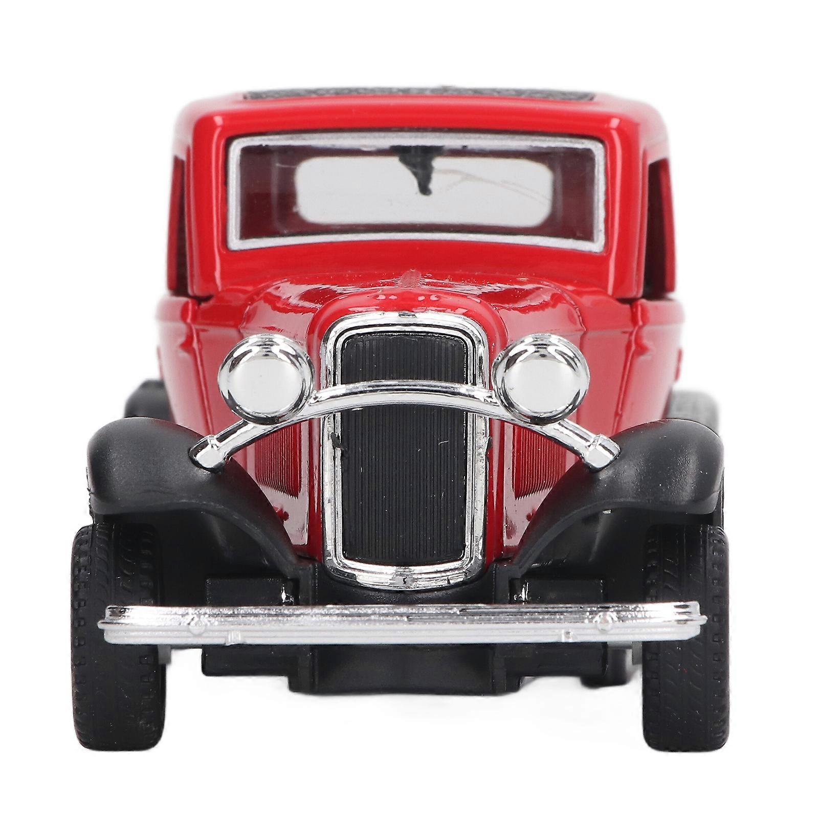 1:32 Classic Car Model Alloy Vintage Simulation Toy Antique Pullback Opened Doors Model Red 