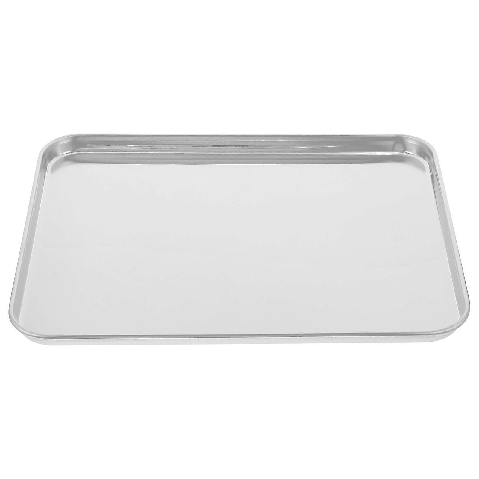 Stainless Steel Steamer Plate Rectangle Grill Tray Steaming Dish Baking Sheet