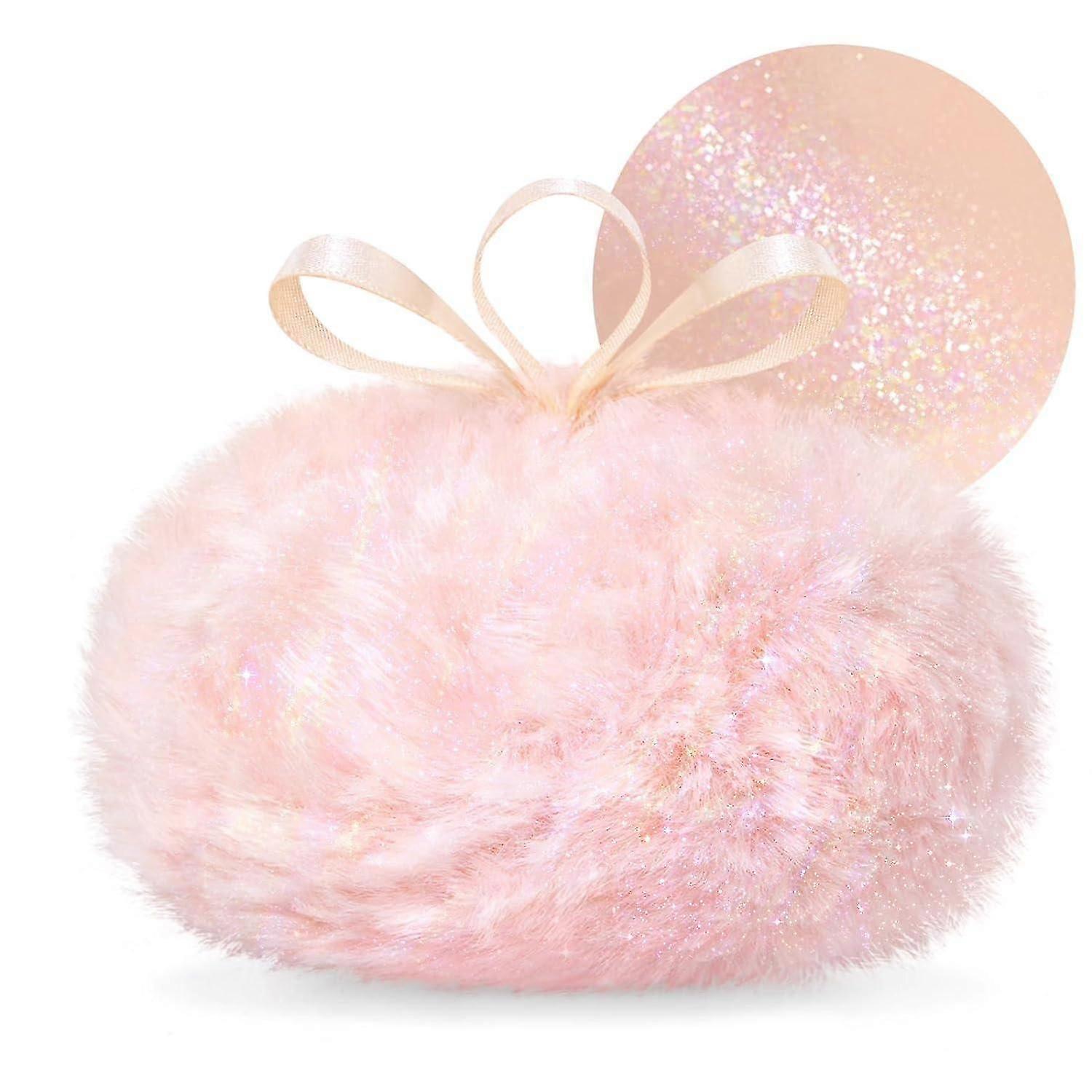 Shimmering Highlighter Makeup Powder with Puff for Face & Body Glitter Application