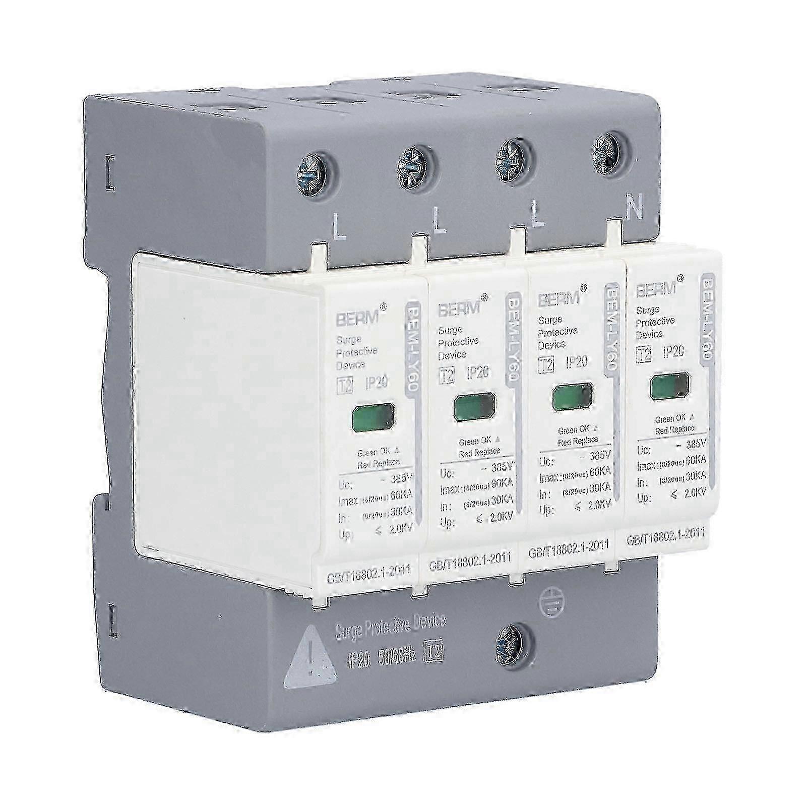 Surge Protective Device (SPD) Arrester for Electric Circuits 220V/380V - 4-Pole 60KA Circuit Protection Solution