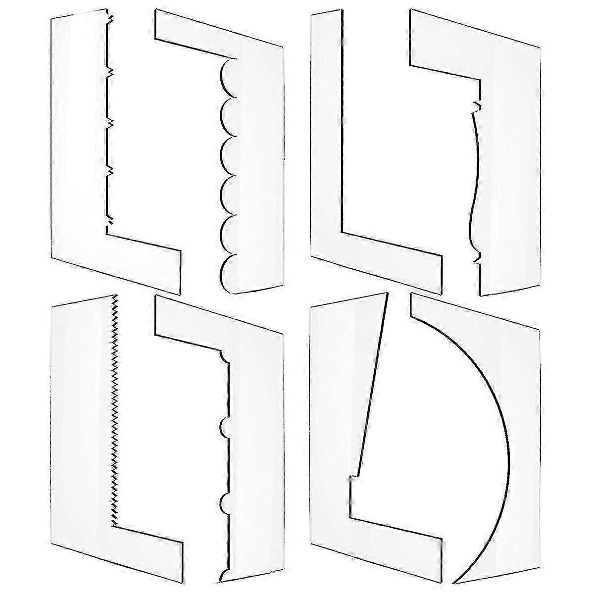 AURA Acrylic Cake Scraper 8pcs/Set, Smoother Edge Side Tools Scrape Diy