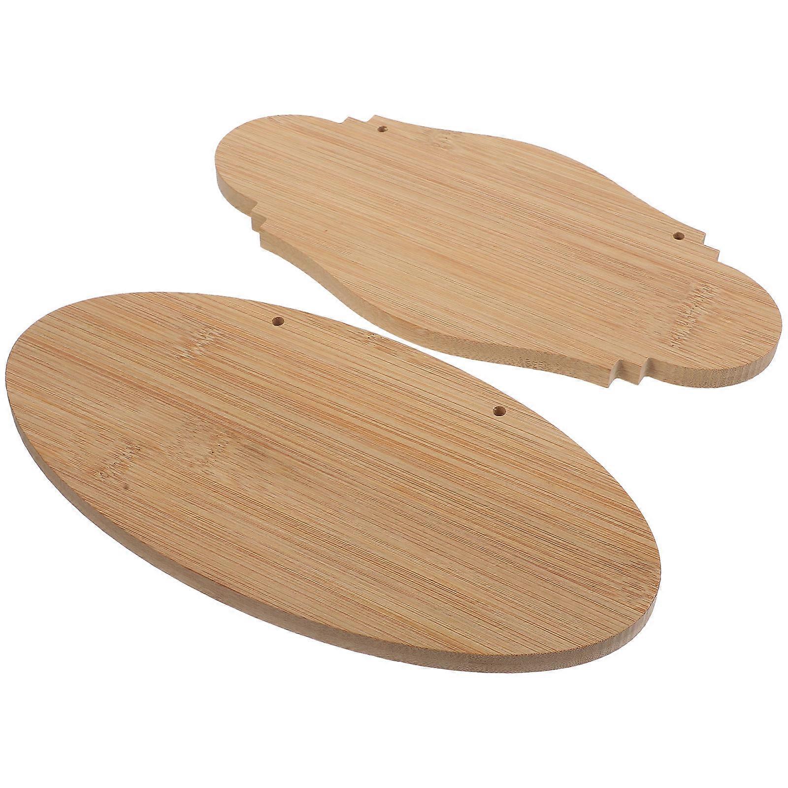 2Pcs Blank Bamboo Plaques Unfinished Bamboo Hanging Tags DIY Bamboo Boards