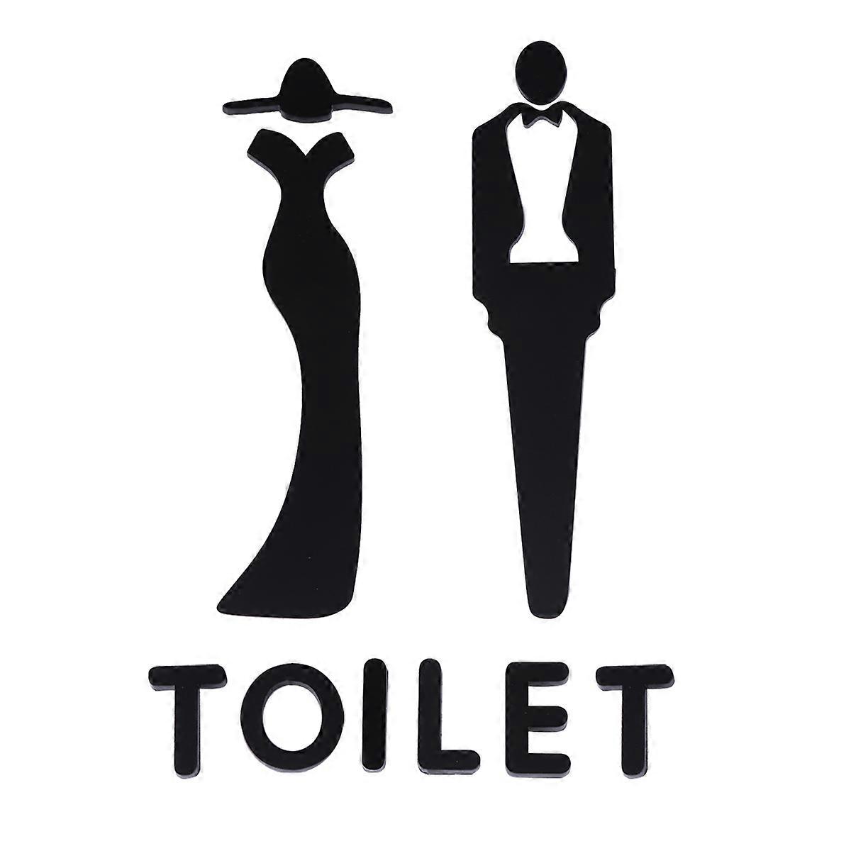 Bathroom Wall Sign Rectangular Direction Guidance Scenic Spot 1Set