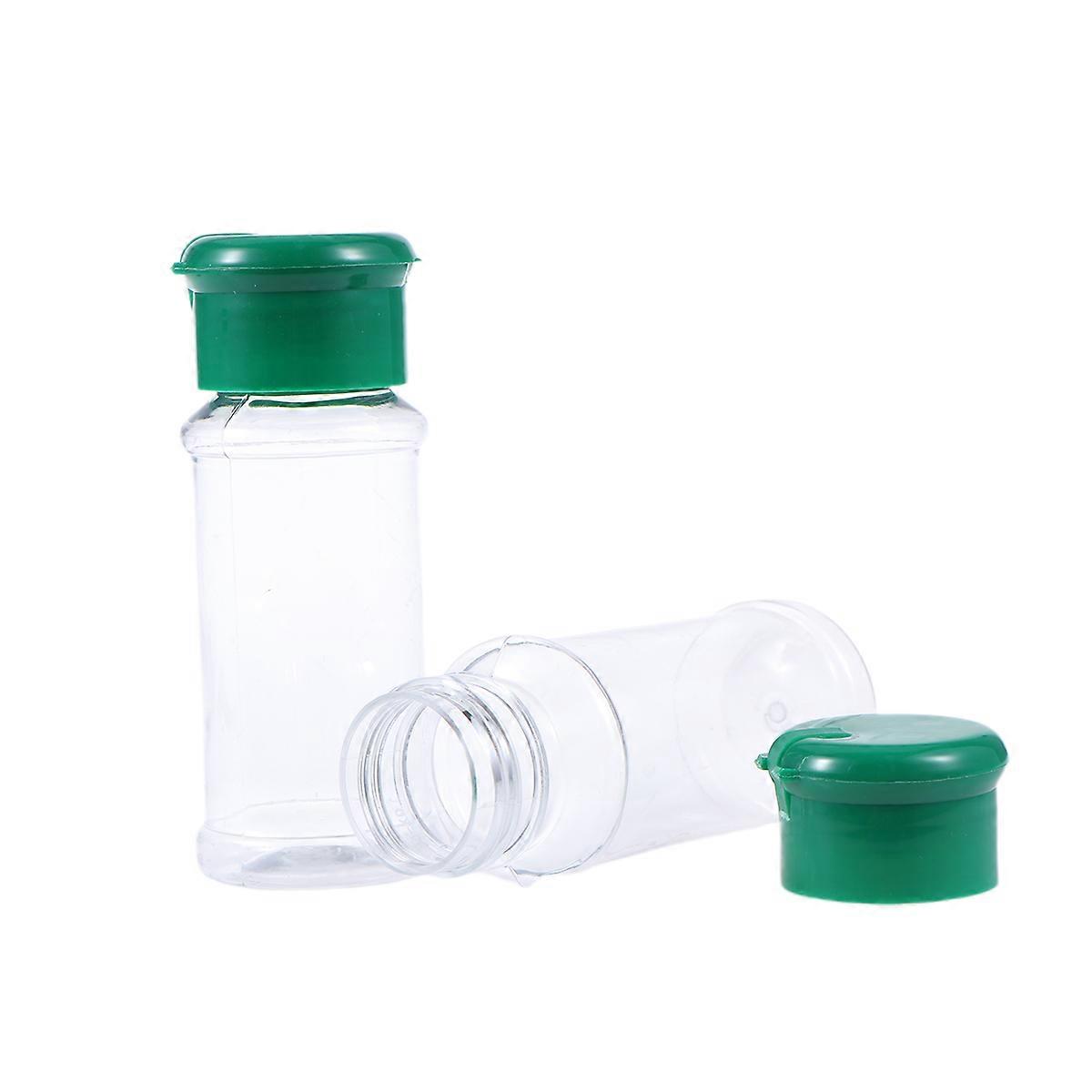 Plastic Pepper Shakers 10Pcs Green Designed for Spice Storage with Rotatable Lid Seal