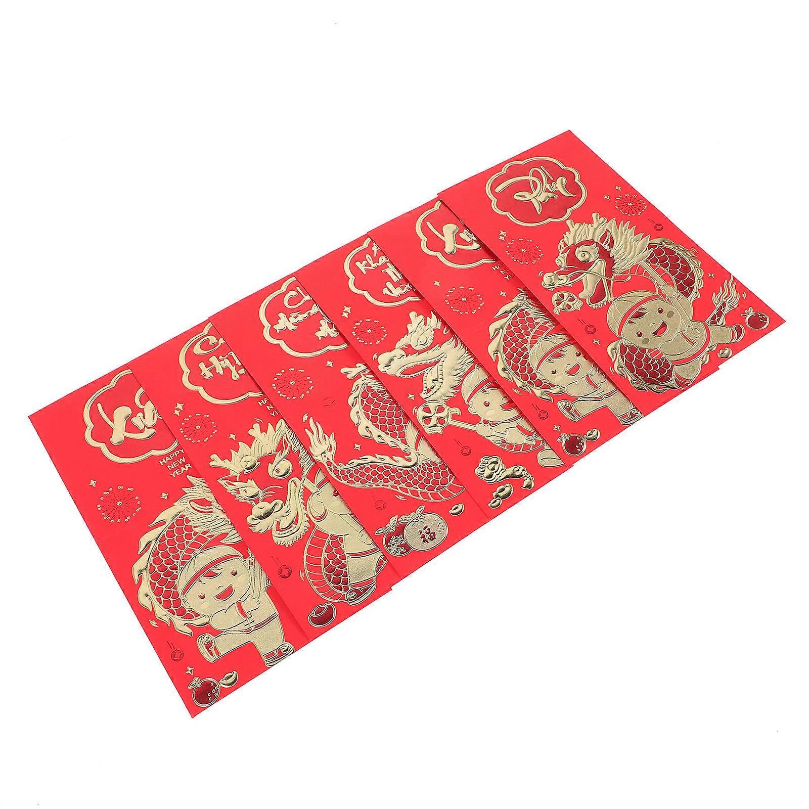 Lunar New Year Gift Bags Red Envelopes for Home Use Made of Paper Perfect for Celebrations