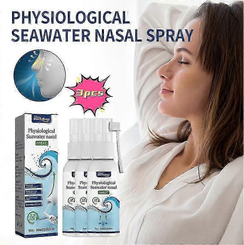 Spray nasal physiologique d’eau de mer de South Moon Spray nettoyant nasal doux pour la congestion nasale et les démangeaisons nasales Ronflement et aides à l’apnée du sommeil 1pcs)