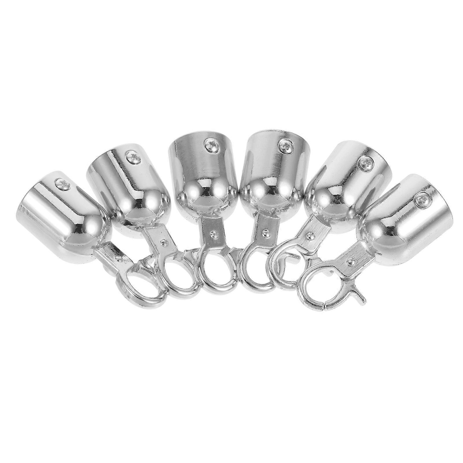 6pcs Durable Rope End Stoppers with Spring Hooks for Crowd Control, Barrier Ropes, and Efficient Queue Management in Outdoor Settings