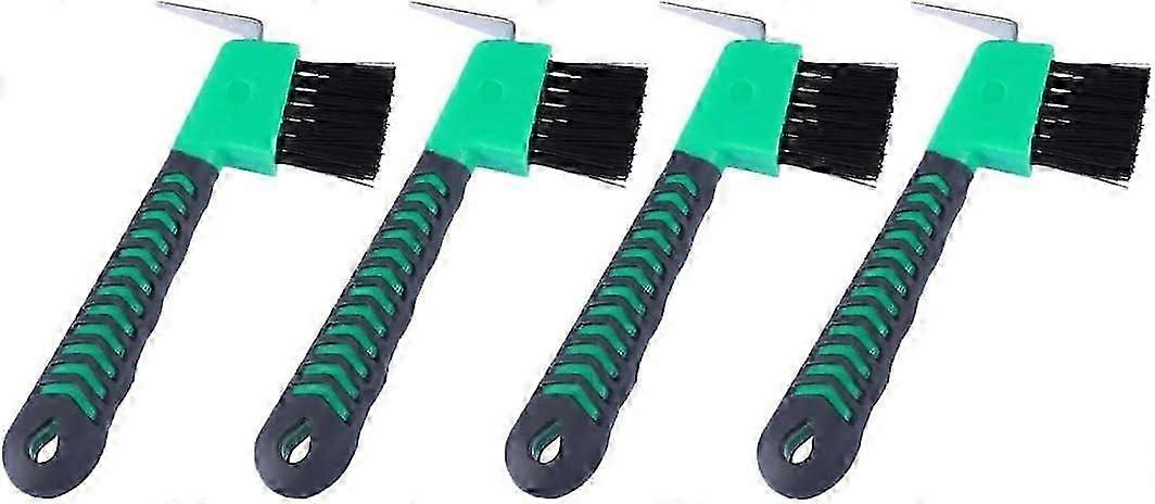Horse Cleaning Tool With Soft Touch Rubber Handle (Green) (4Pcs)