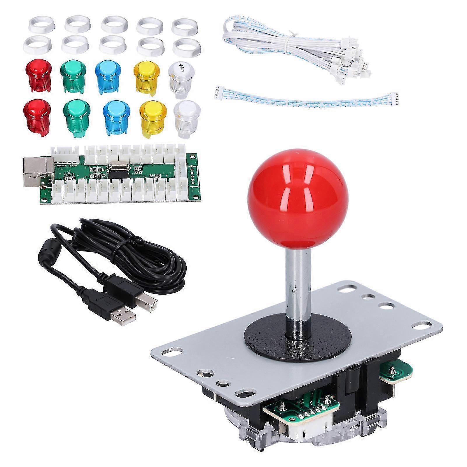 QM070912 Arcade Game DIY Kit with LED Arcade Buttons No Delay Encoder for Raspberry Pi DIY Project