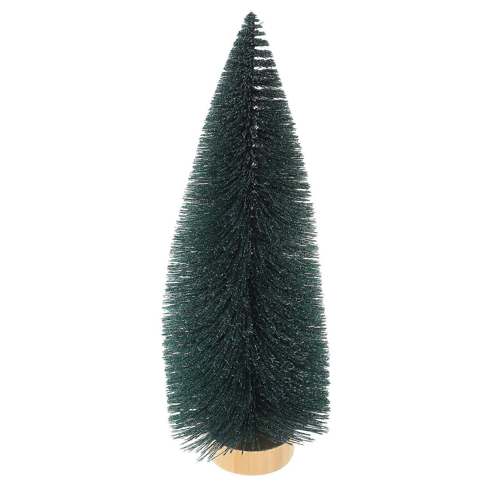 Miniature Artificial Pine Christmas Tree – Lifelike Black Needle Design with Stable Base for Desktop, Home, Office & Holiday Decor