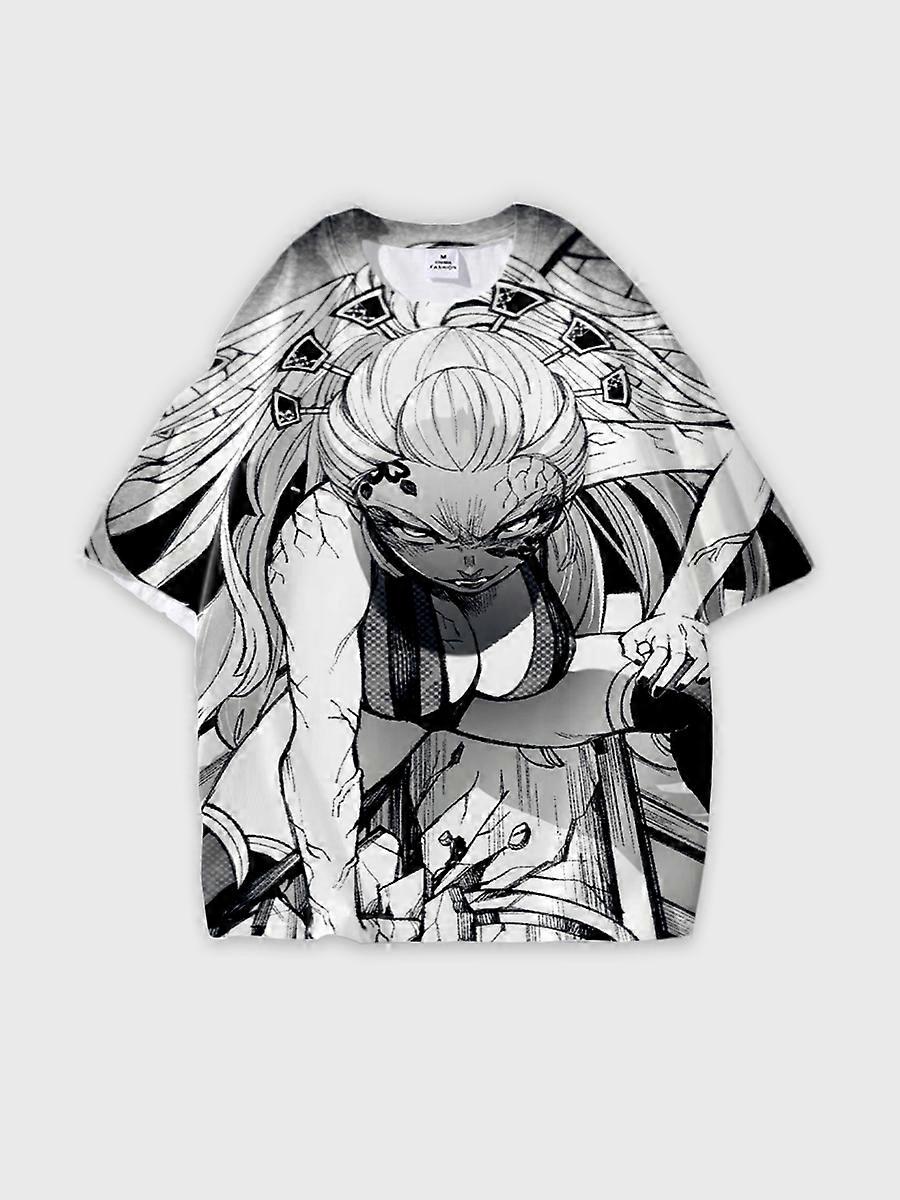 T-shirt round neck Character Pattern loose short sleeve P1357