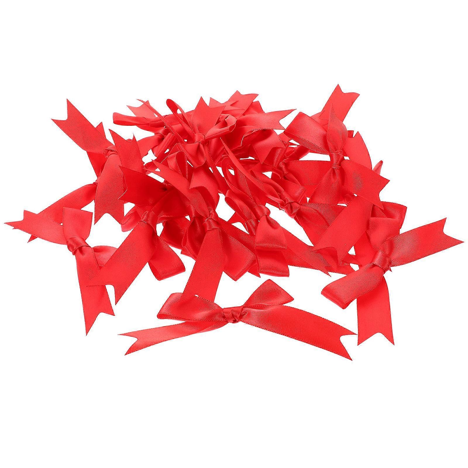 Small Red Bows for Crafts and Decoration Made of Polyester Perfect for Gift Wrapping and Party Decor 30 Pieces