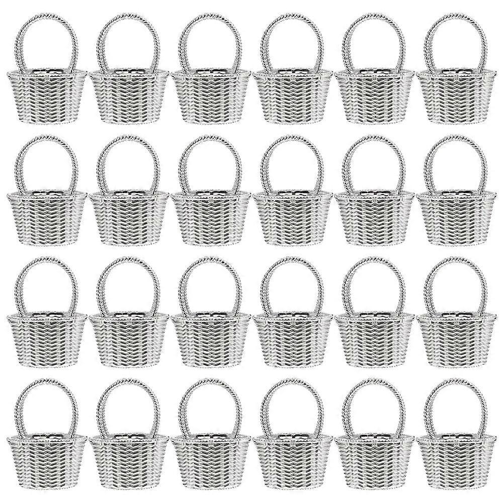 Hollowing Candy Basket Wedding Table Basket Plastic Flower Basket Shape 24Pcs