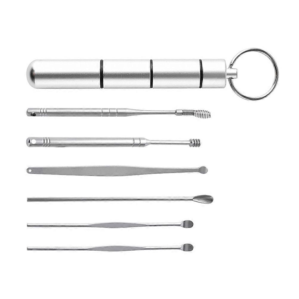 Stainless Steel Ear Wax Pickers for Cleaning Silver Color Durable and No Rust 6Pcs Portable Size