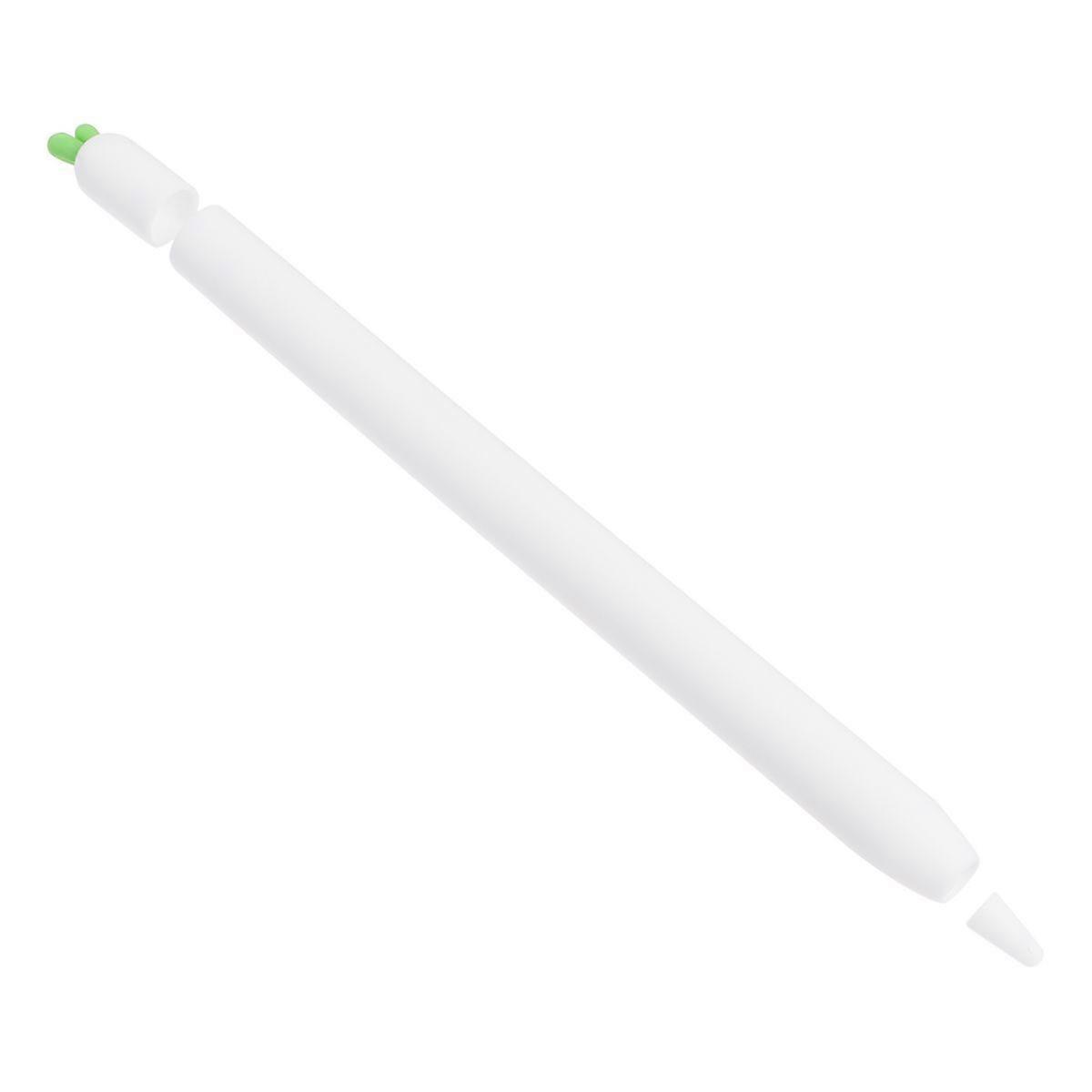 White Silicone Pen Holder with Non-Slip Cover for Pencil 1 and 2 Generations