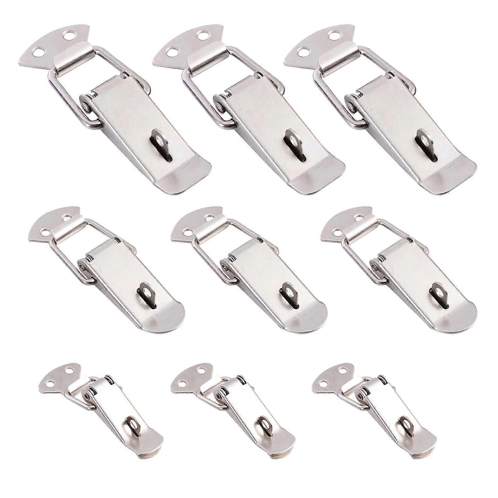 9pcs Toolkit Spring Hasps Iron Latch Lock Toggle Clamps with Lock Ring