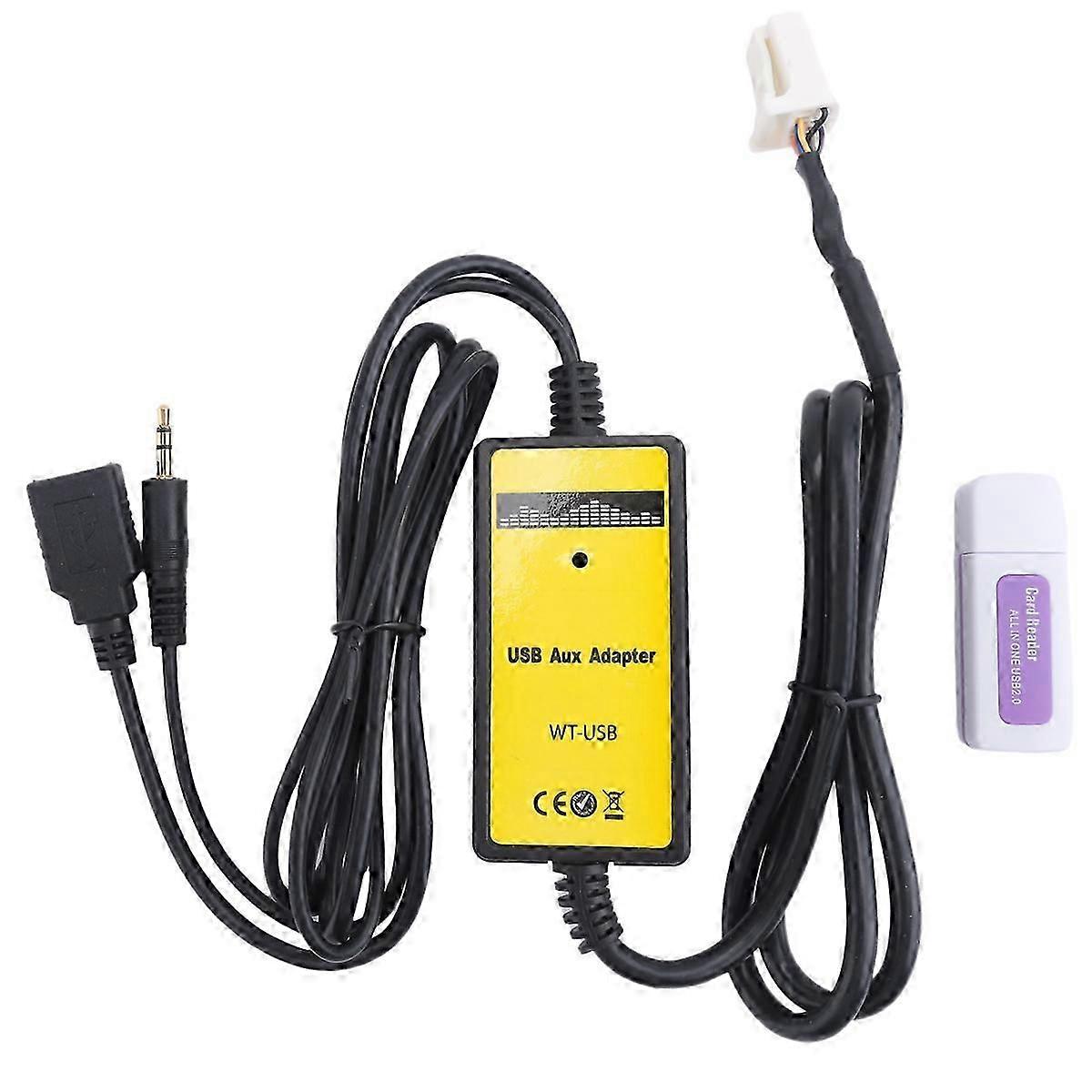 6 + 6PIN Car Radio Digital USB MP3 Interface CD Changer Adapter with 3.5mm AUX In Input for Series