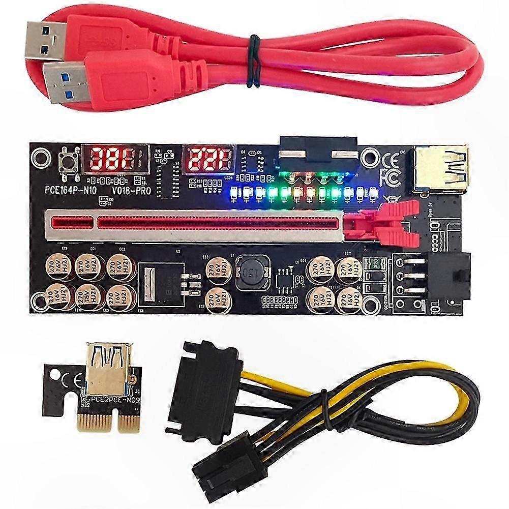 PCI-E Riser Card with USB 3.0 Cable for Enhanced Connectivity and Performance Red Version