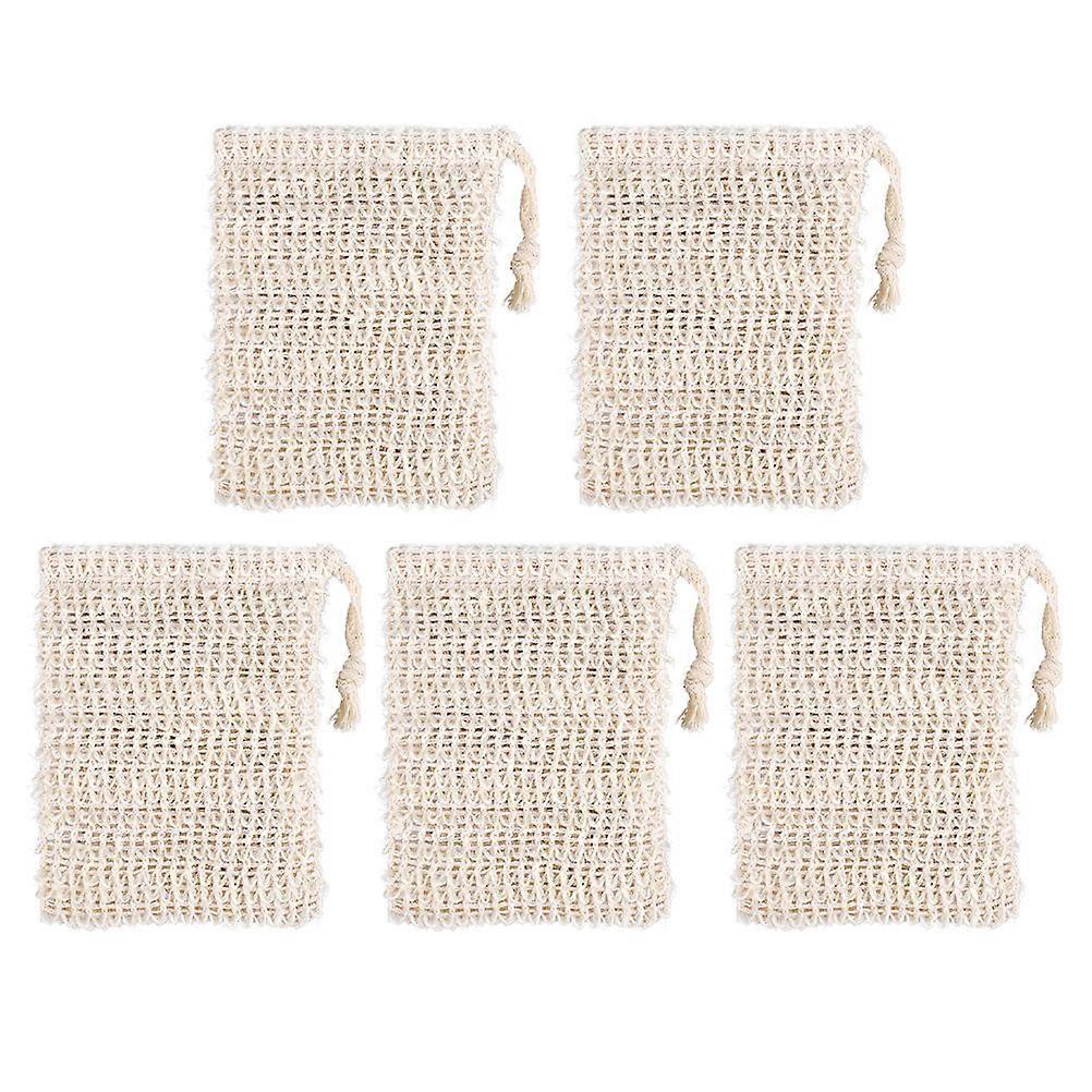 Soap Saver Pouch With Mesh Design 5Pcs Light Yellow For Skin Care And Bathroom Use