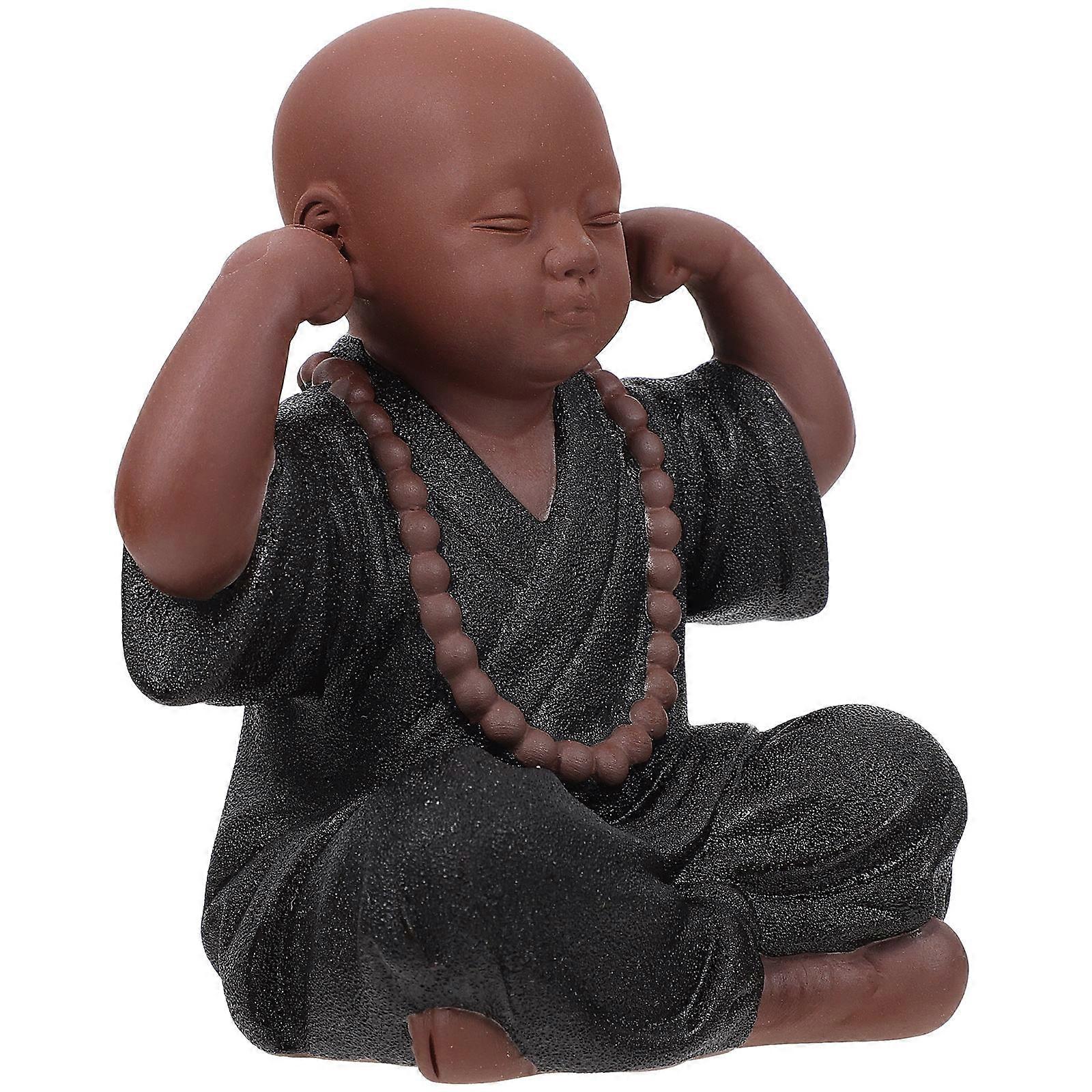 Buddhas Miniature Monk Statue For Home Decoration 10.00X9.00X5.00CM Zen Style 1Set