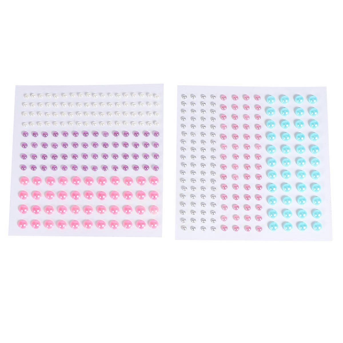 Crystal Stickers 14 Sheets Assorted Color Flat Self-adhesive Back for Craft Decoration Kids Multi-shape 1210 Pcs