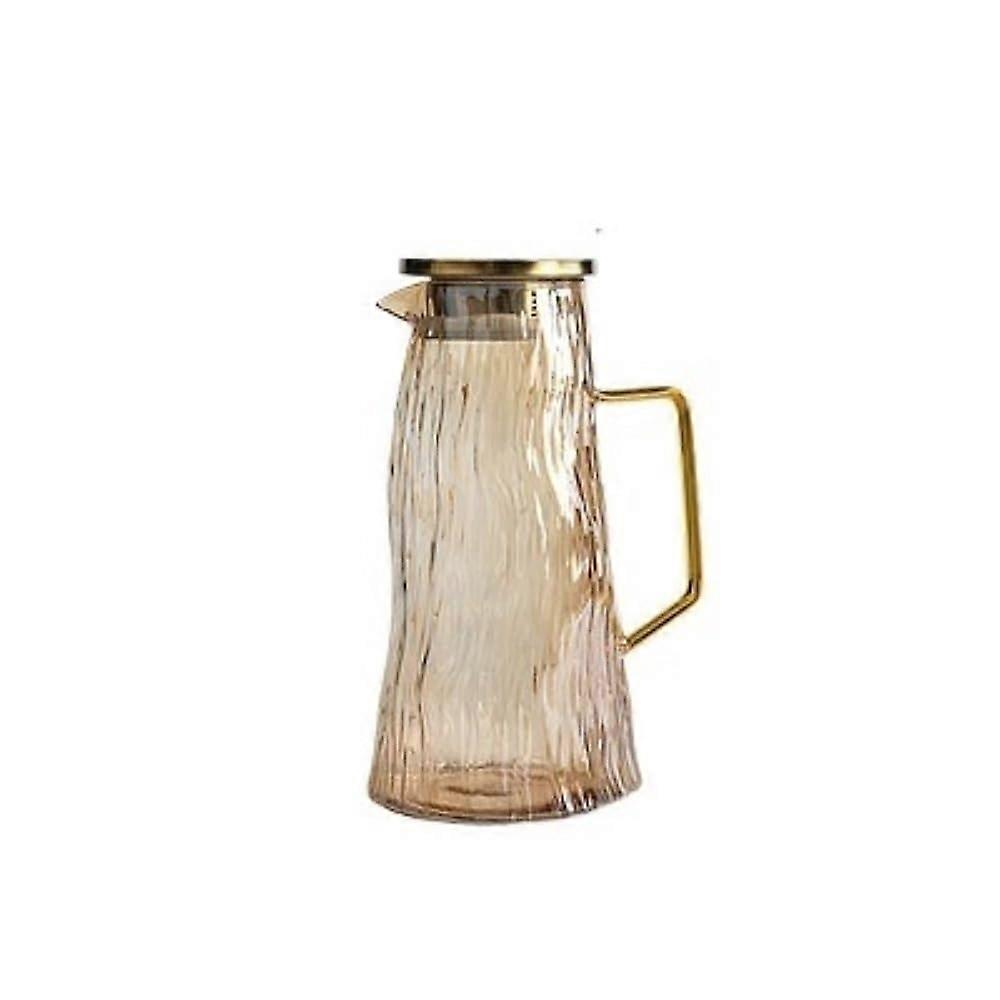 Water Jug Refrigerator 1500 ml Heat Resistant Glass Carafe with Handle for Hot and Cold Beverages, Large Capacity Ice Tea Pot