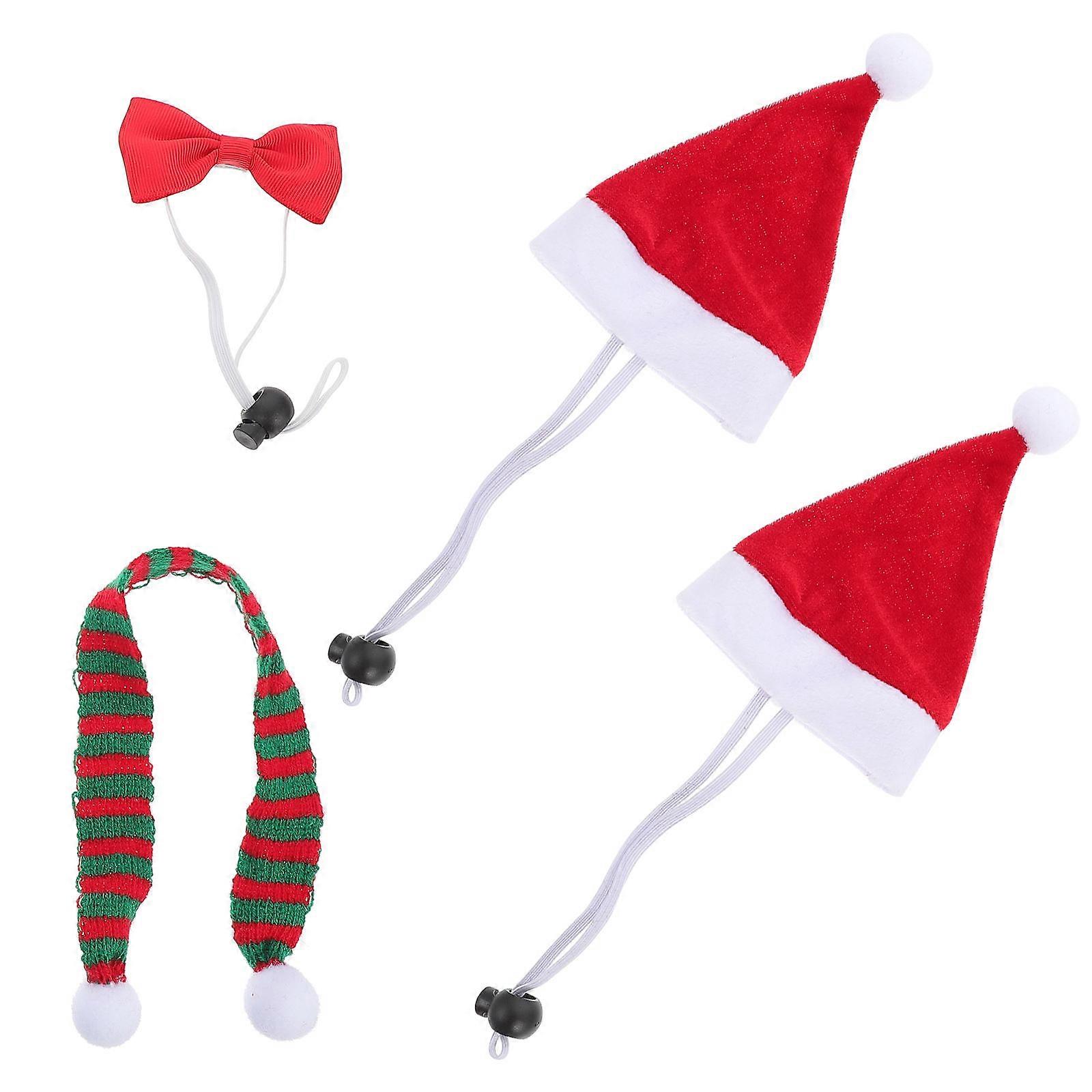 Hamster Shape Pet Costume Set For Christmas Party With Assorted Color Bow Tie And Scarf 1 Set